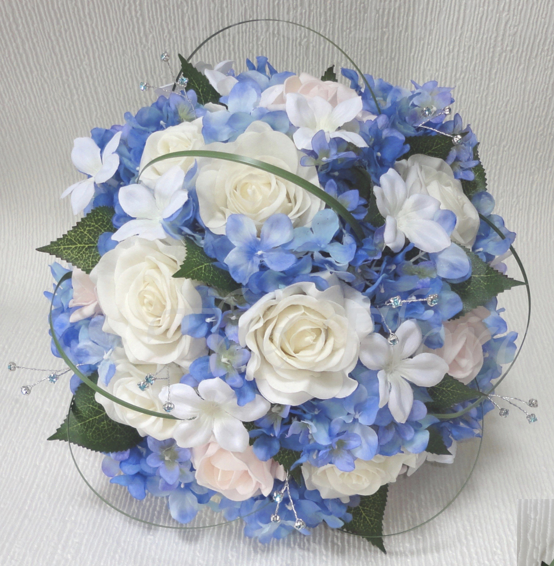Blue and Pink Wedding Bouquet